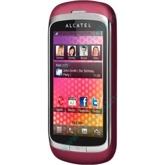 Красно-розовый телефон Alcatel One Touch 818 (Нефтекамск)