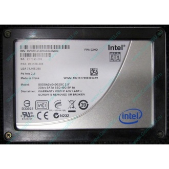Нерабочий SSD 40Gb Intel SSDSA2M040G2GC 2.5" FW:02HD SA: E87243-203 (Нефтекамск)